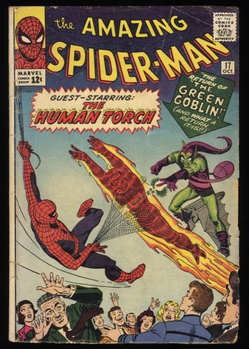 Cover Scan: Amazing Spider-Man #17 GD/VG 3.0 2nd Appearance Green Goblin Steve Ditko Art! - Item ID #350726