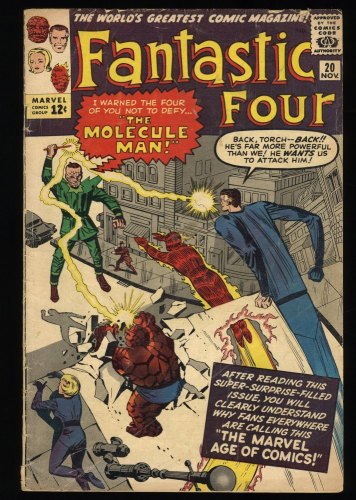Cover Scan: Fantastic Four #20 GD+ 2.5 Origin and 1st Full App of Molecule Man! - Item ID #350731