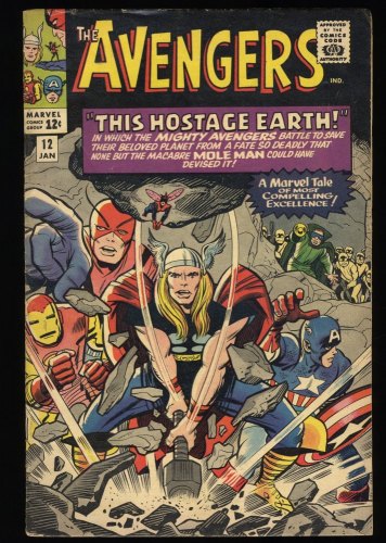 Cover Scan: Avengers #12 FN+ 6.5 Thor Iron Man Captain America! Stan Lee Script! - Item ID #351075