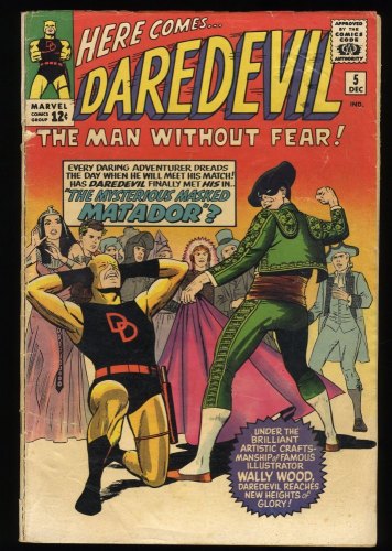 Cover Scan: Daredevil #5 VG- 3.5 1st Appearance of Matador!! Stan Lee! - Item ID #351077