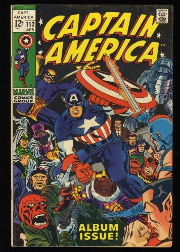 Cover Scan: Captain America #112 FN+ 6.5 Jack Kirby Art! Origin Retold Sub-Mariner! - Item ID #351102