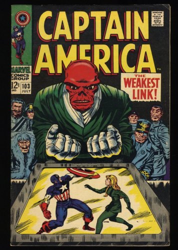 Cover Scan: Captain America #103 FN+ 6.5 Red Skull Appearance! Jack Kirby! - Item ID #351104