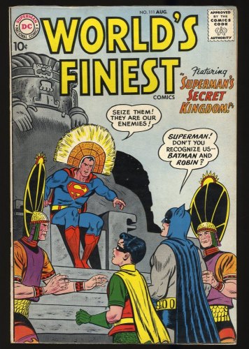 Cover Scan: World's Finest Comics #111 FN+ 6.5 Batman! Robin! Green Arrow!  - Item ID #351163