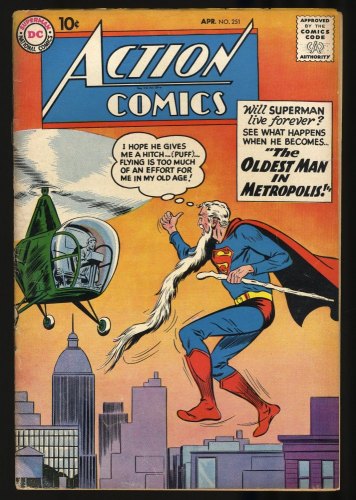 Cover Scan: Action Comics #251 VG/FN 5.0 1st Supergirl Ad! Curt Swan Cover Art! - Item ID #351180