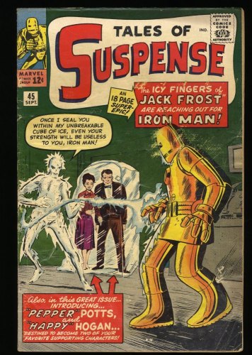 Cover Scan: Tales Of Suspense #45 GD/VG 3.0 1st Pepper Potts and Happy Hogan! - Item ID #351460