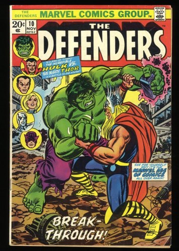Cover Scan: Defenders #10 FN- 5.5 Thor vs Incredible Hulk!  Avengers-Defenders Crossover! - Item ID #351617