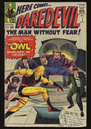 Cover Scan: Daredevil #3 VG+ 4.5 1st Appearance and Origin of the Owl! - Item ID #351627