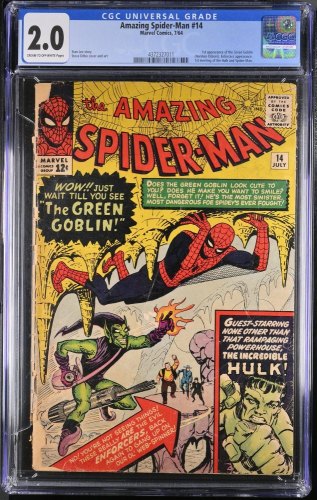 Cover Scan: Amazing Spider-Man #14 CGC GD 2.0 1st Appearance Green Goblin! - Item ID #351734