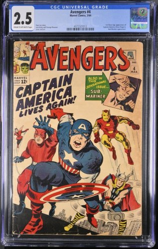 Cover Scan: Avengers #4 CGC GD+ 2.5 1st Silver Age Captain America! - Item ID #351735