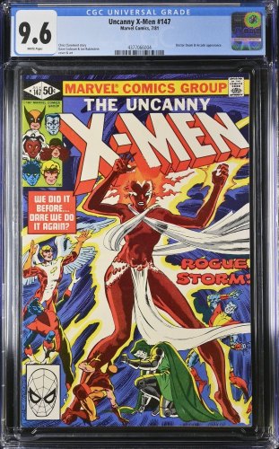 Cover Scan: Uncanny X-Men #147 CGC NM+ 9.6 White Pages Doctor Doom Arcade Appearance! - Item ID #351761