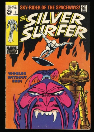 Cover Scan: Silver Surfer #6 FN+ 6.5 Worlds without End! Stan Lee John Buscema! - Item ID #352032