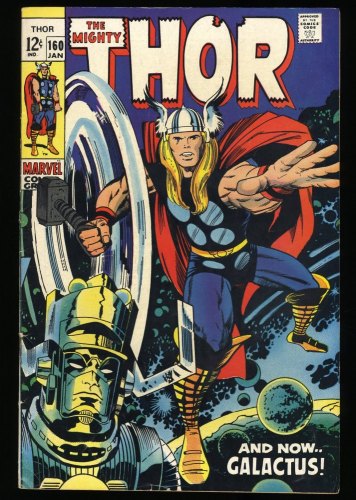 Cover Scan: Thor #160 FN 6.0 Galactus Appearance! Jack Kirby Artwork! Stan Lee! - Item ID #352041