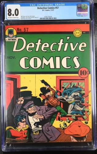 Cover Scan: Detective Comics #57 CGC VF 8.0 Batman and Robin! Ad for Superman #13! - Item ID #354954