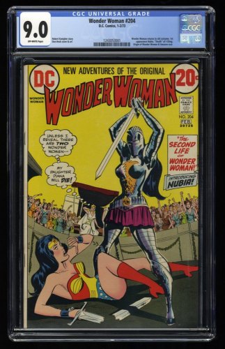 Cover Scan: Wonder Woman #204 CGC VF/NM 9.0 1st Appearance Nubia Origin of WW and Amazons! - Item ID #355963