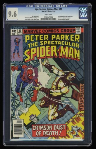 Cover Scan: Spectacular Spider-Man #30 CGC NM+ 9.6 White Pages - Item ID #355968