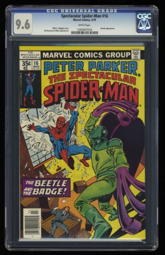 Cover Scan: Spectacular Spider-Man #16 CGC NM+ 9.6 White Pages - Item ID #355969