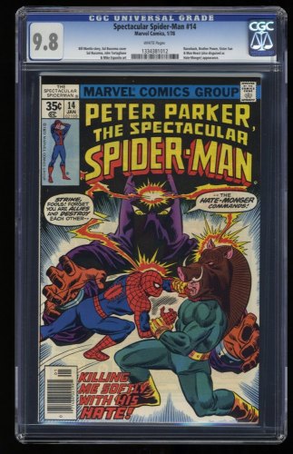 Cover Scan: Spectacular Spider-Man #14 CGC NM/M 9.8 White Pages - Item ID #355982