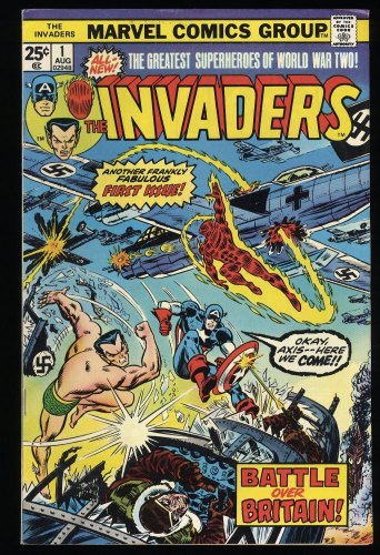 Cover Scan: Invaders (1975) #1 VF+ 8.5 Captain America Human Torch Sub-Mariner John Romita! - Item ID #356124