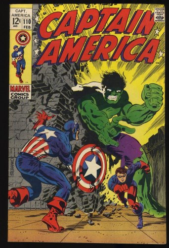 Cover Scan: Captain America #110 VF- 7.5 Hulk Battle 1st Appearance Madame Hydra/Viper! - Item ID #356476
