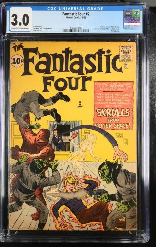 Cover Scan: Fantastic Four #2 CGC GD/VG 3.0 1st Appearance Skrulls! Last 10-cent Issue! - Item ID #356485