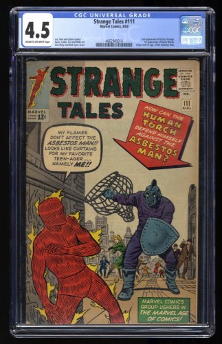 Cover Scan: Strange Tales #111 CGC VG+ 4.5 2nd Appearance Doctor Strange!! - Item ID #358123