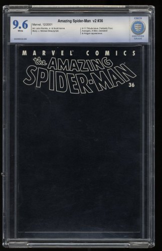 Cover Scan: Amazing Spider-Man (1999) #36 CBCS NM+ 9.6 9/11 World Trade Center Black Cover! - Item ID #358421