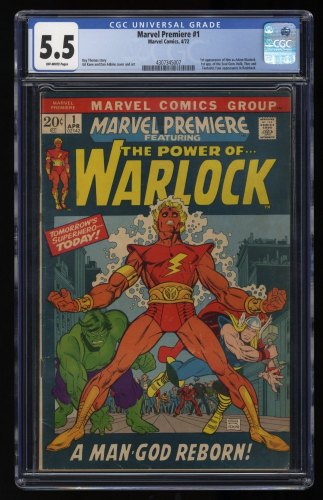 Cover Scan: Marvel Premiere (1972) #1 CGC FN- 5.5 1st Appearance HIM Adam Warlock! - Item ID #358430