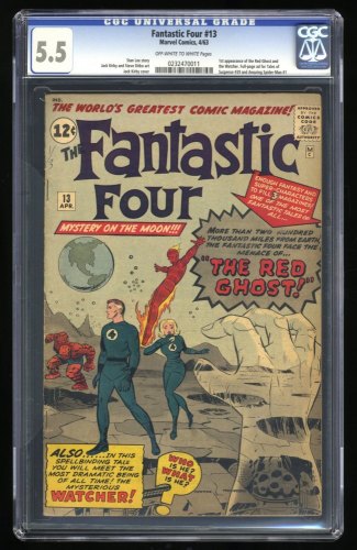 Cover Scan: Fantastic Four #13 CGC FN- 5.5 1st Appearance Watcher and Red Ghost! - Item ID #358460