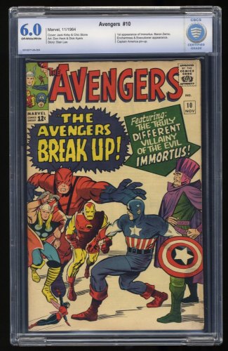 Cover Scan: Avengers #10 CBCS FN 6.0 Off White to White 1st Appearance of Immortus!  - Item ID #358743