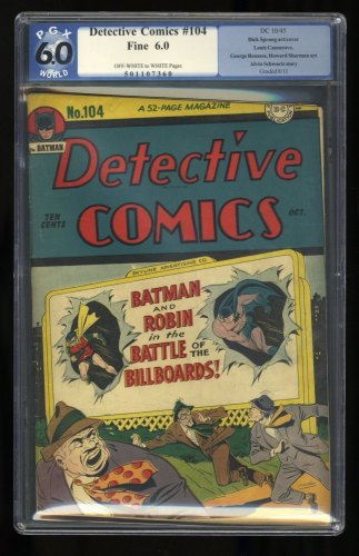 Cover Scan: Detective Comics #104 PGX FN 6.0 Off White to White - Item ID #358770