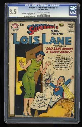 Cover Scan: Superman's Girl Friend, Lois Lane #3 CGC VG- 3.5 Cream To Off White - Item ID #358771