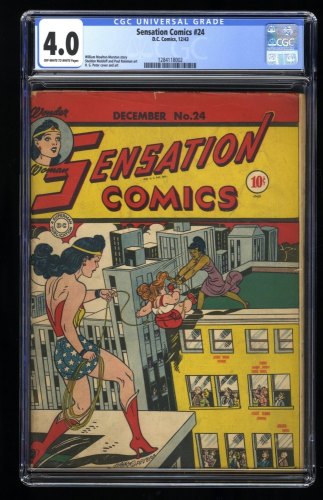 Cover Scan: Sensation Comics #24 CGC VG 4.0 Off White to White - Item ID #358791