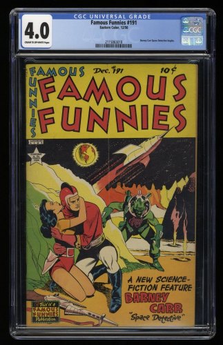 Cover Scan: Famous Funnies #191 CGC VG 4.0 Barney Carr Space Detective Begins Buck Rogers! - Item ID #359064