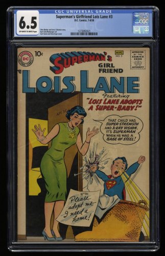 Cover Scan: Superman's Girl Friend, Lois Lane #3 CGC FN+ 6.5 Off White to White - Item ID #359066