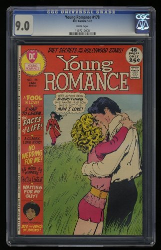 Cover Scan: Young Romance #178 CGC VF/NM 9.0 White Pages - Item ID #359110