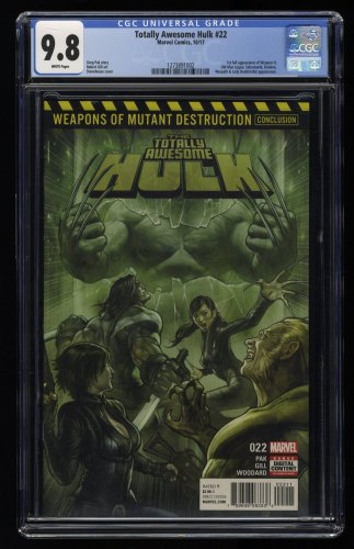 Cover Scan: Totally Awesome Hulk #22 CGC NM/M 9.8 White Pages 1st Weapon H! - Item ID #359159
