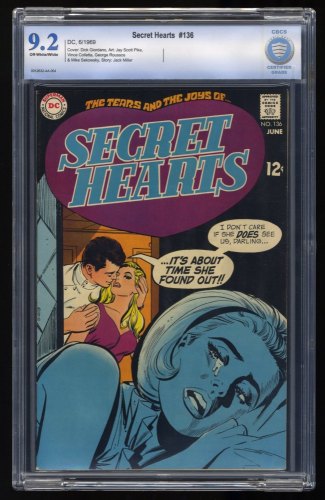 Cover Scan: Secret Hearts #136 CBCS NM- 9.2 Off White to White - Item ID #359401