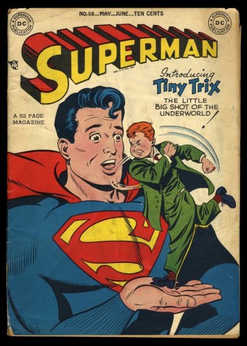 Cover Scan: Superman #58 FA/GD 1.5 1st appearance of Tiny Trix! 1949! - Item ID #359757