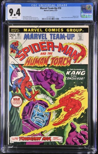Cover Scan: Marvel Team-up #10 CGC NM 9.4 White Pages Kang Spider-Man Human Torch! - Item ID #359789