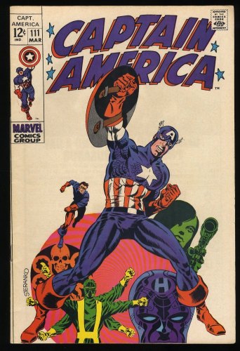 Cover Scan: Captain America #111 VF- 7.5 Classic Jim Steranko Cover! Madame Hydra! - Item ID #360612
