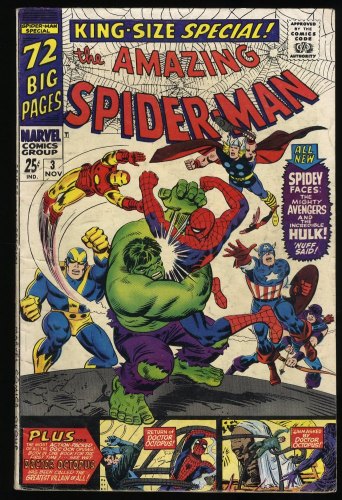 Cover Scan: Amazing Spider-Man Annual #3 FN- 5.5 Captain America Hulk! - Item ID #360616