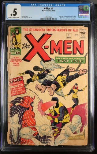 Cover Scan: X-Men (1963) #1 CGC P 0.5 Complete! Origin 1st Appearance of Magneto!  - Item ID #362518