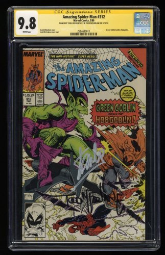 Cover Scan: Amazing Spider-Man #312 CGC NM/M 9.8 SS Signed Stan Lee Todd McFarlane! - Item ID #362523
