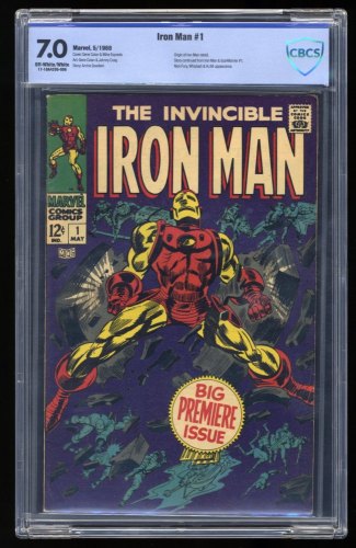 Cover Scan: Iron Man (1968) #1 CBCS FN/VF 7.0 Origin Retold! Stan Lee! - Item ID #362532