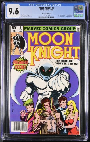 Cover Scan: Moon Knight #1 CGC NM+ 9.6 White Pages Variant 1st Appearance Bushman Khonshu! - Item ID #362561