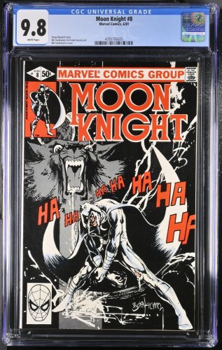 Cover Scan: Moon Knight #8 CGC NM/M 9.8 White Pages Bill Sienkiewicz Cover! - Item ID #362565