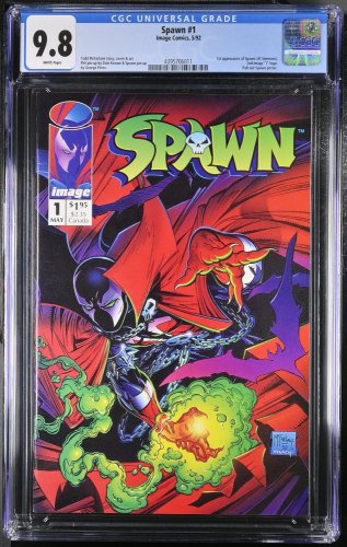Cover Scan: Spawn #1 CGC NM/M 9.8 White Pages McFarlane 1st Appearance Al Simmons! - Item ID #362571