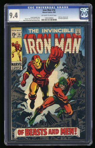 Cover Scan: Iron Man #16 CGC NM 9.4 Off White to White - Item ID #362686