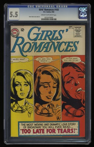 Cover Scan: Girls' Romances #103 CGC FN- 5.5 Cream To Off White - Item ID #363259