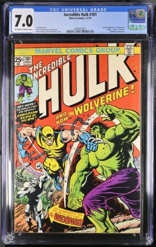 Cover Scan: Incredible Hulk #181 CGC FN/VF 7.0 1st Full Appearance Wolverine! - Item ID #363348